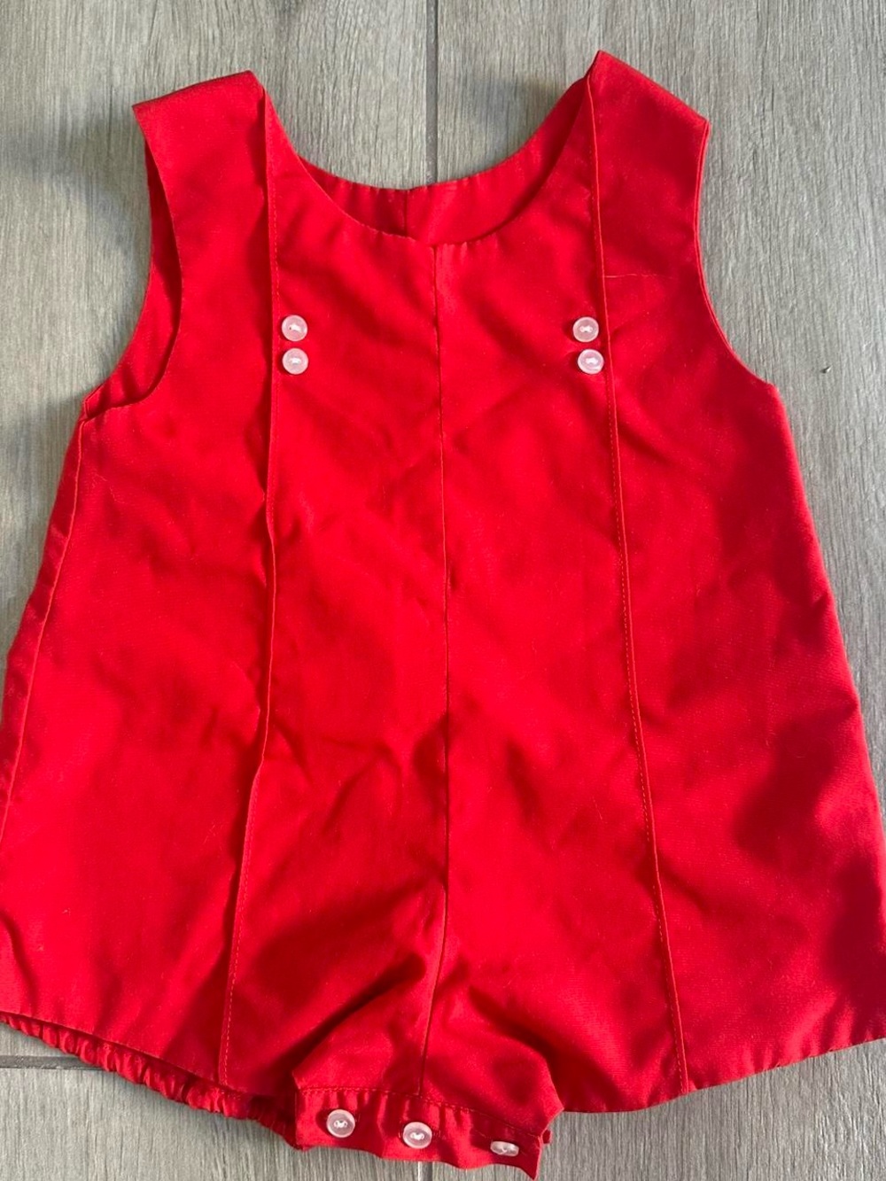 Classic Red Sleeveless Baby Romper